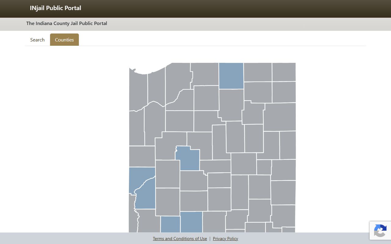 Rush County jail mugshots INjail county map context